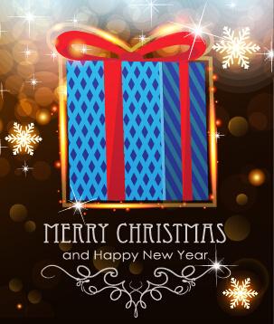 merry christmas and new year greeting cards vectors