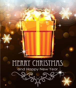 merry christmas and new year greeting cards vectors