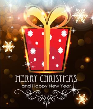 merry christmas and new year greeting cards vectors