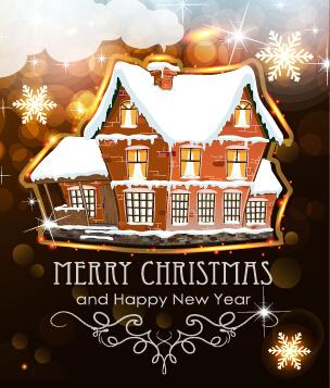 merry christmas and new year greeting cards vectors