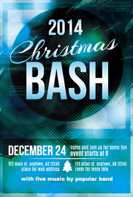 december christmas party flyer cover vector