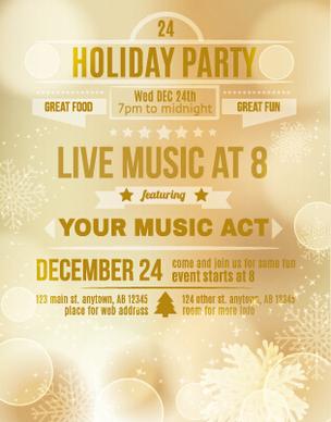 december christmas party flyer cover vector