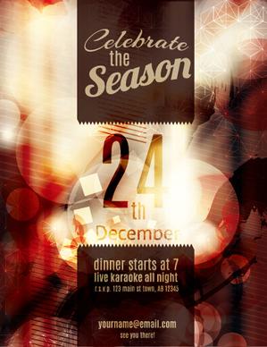 december christmas party flyer cover vector