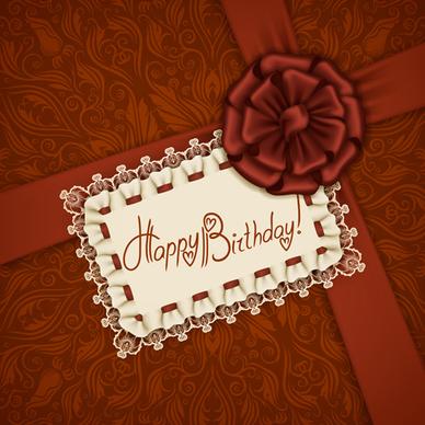 beautiful lace and bow birthday cards vector