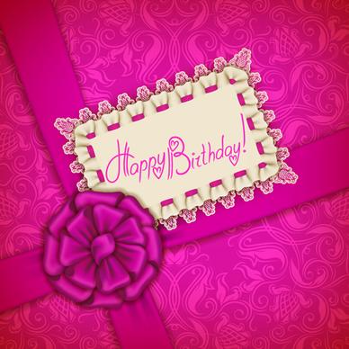 beautiful lace and bow birthday cards vector