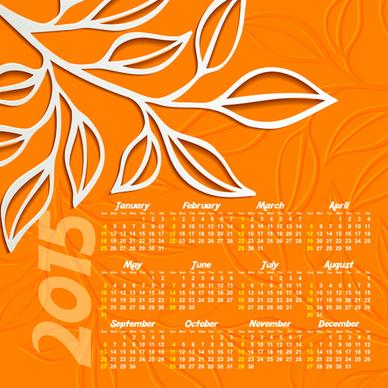 autumn leaf calendar15 vector