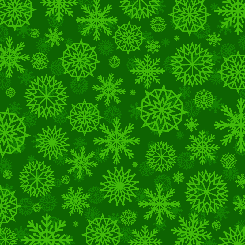 green snowflake vector seamless pattern