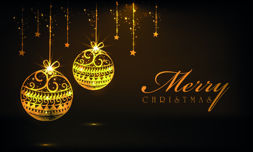 luxyry golden15 christmas baubles vector background