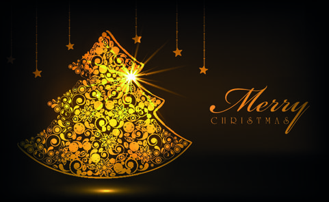 luxyry golden15 christmas baubles vector background