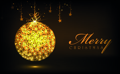 luxyry golden15 christmas baubles vector background