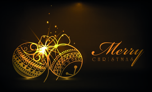 luxyry golden15 christmas baubles vector background