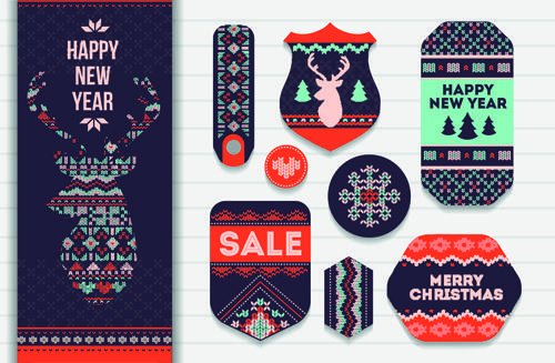 2015 christmas sale tags with cards vector