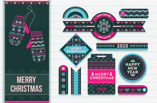 2015 christmas sale tags with cards vector