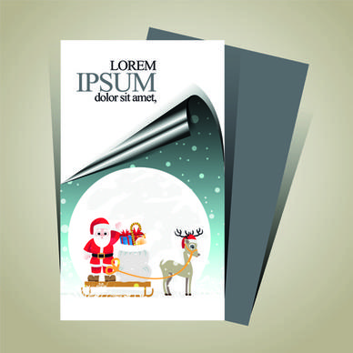 minimalistic15 merry christmas flyer cover vector