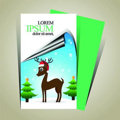 minimalistic15 merry christmas flyer cover vector