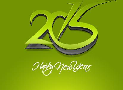 new year15 text design set vector