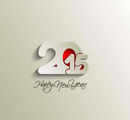 new year15 text design set vector