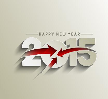 new year15 text design set vector