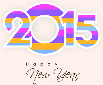 new year15 text design set vector