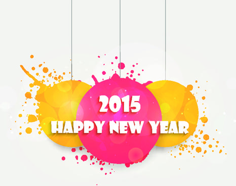 new year15 text design set vector