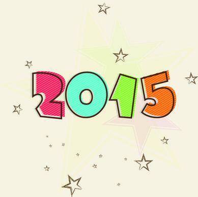 new year15 text design set vector