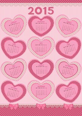 pink heart calendar15 vector