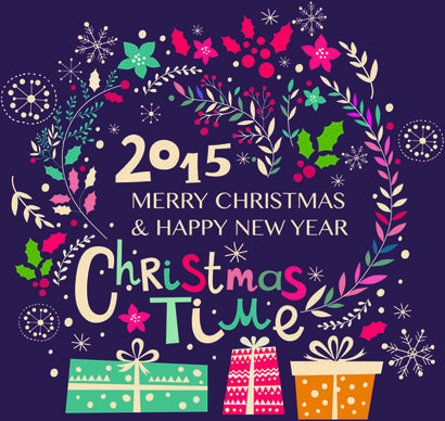 2015 christmas cartoon decorative illustration vector