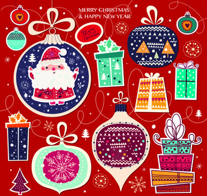 2015 christmas cartoon decorative illustration vector