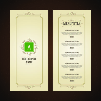 classical menu vectors design