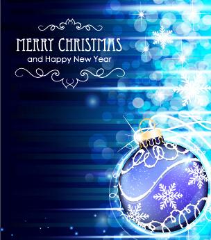 dream blue christmas with new year shiny background art