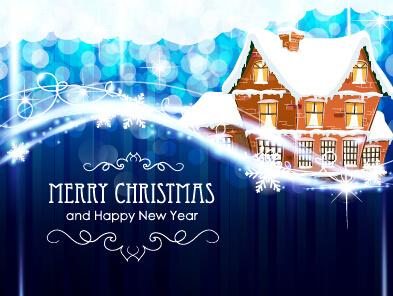 dream blue christmas with new year shiny background art