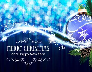 dream blue christmas with new year shiny background art