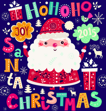 2015 christmas cartoon decorative illustration vector