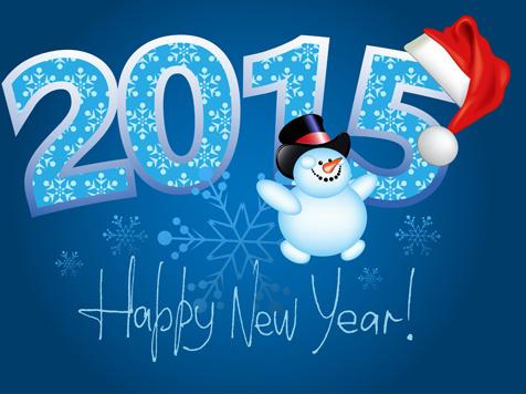 happy new year and15 xmas blue bakground