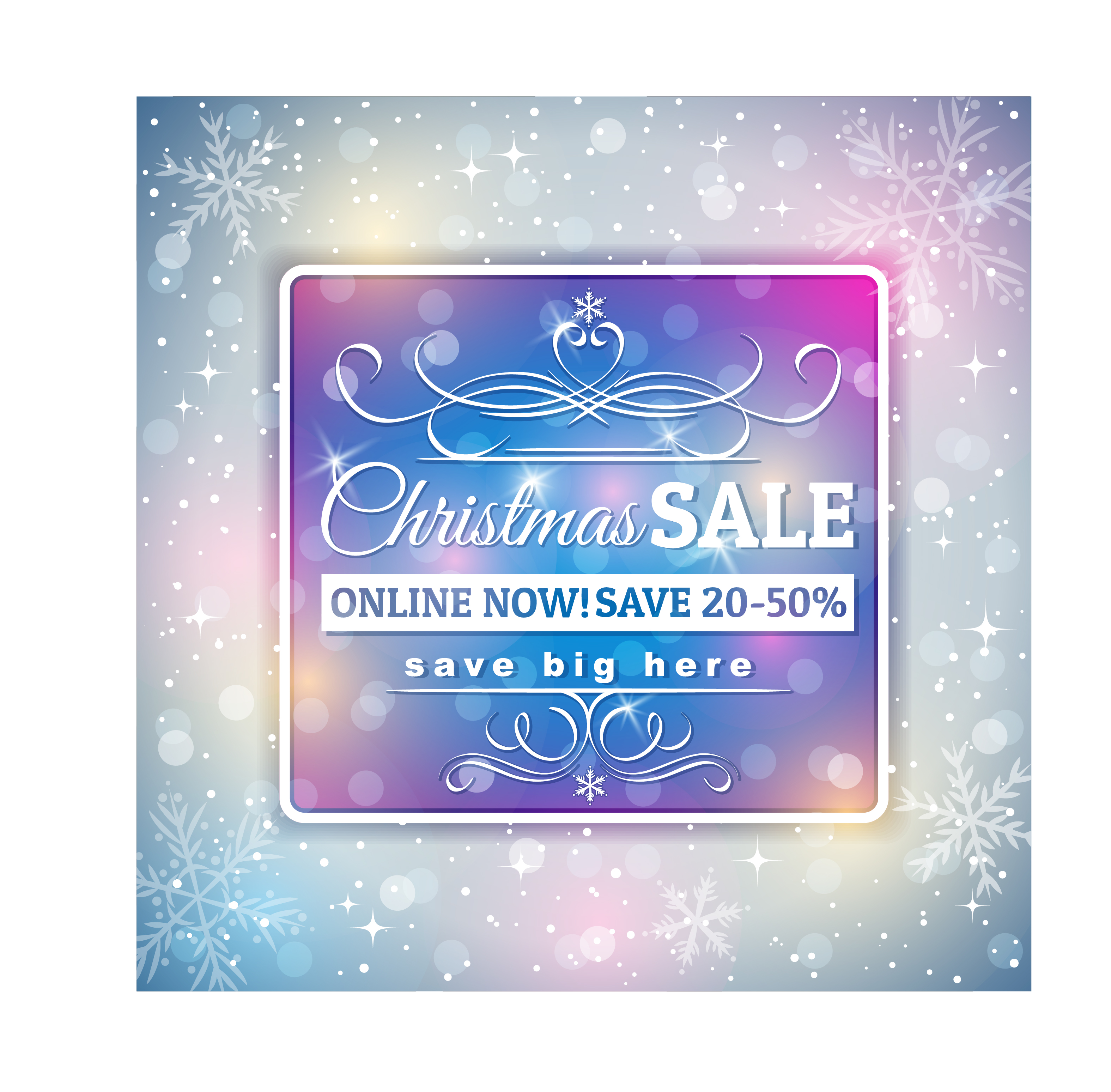 christmas discounts with big sale background