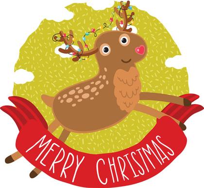 christmas cute deer vector