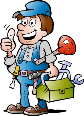 funny cartoon builders vector illustration