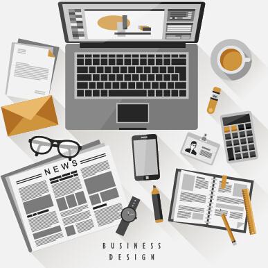 flat office business template vector