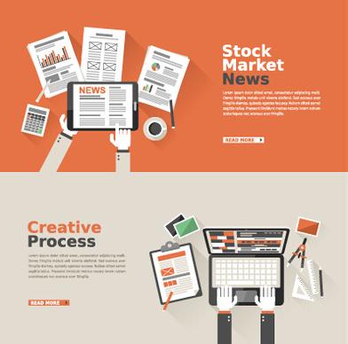 flat office business template vector