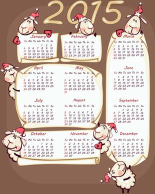 calendar15 and funny sheep vector graphics