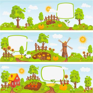 fairytale town scenery banner vector