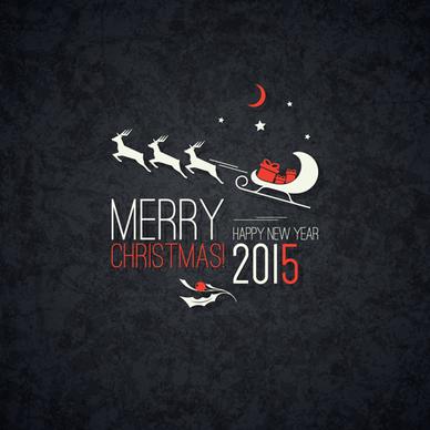 merry christmas and15 new year dark background