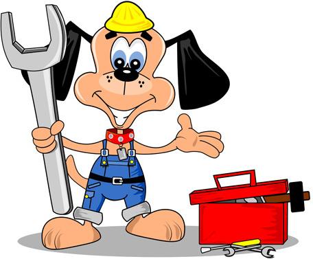 funny cartoon builders vector illustration