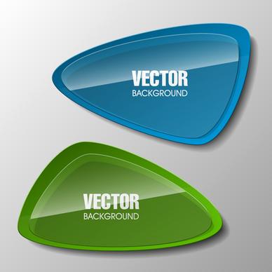 colorful shape with glass banners vector set