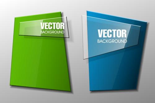 colorful shape with glass banners vector set