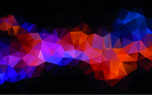 mystic polygonal abstract background set