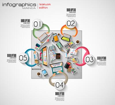 team teamwork business template vector set