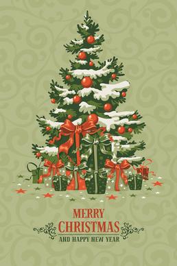 retro xmas greeting cards vectors