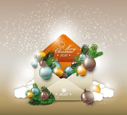 2015 christmas envelope shiny background vector