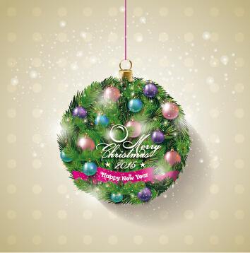 2015 christmas baubles ball art vector